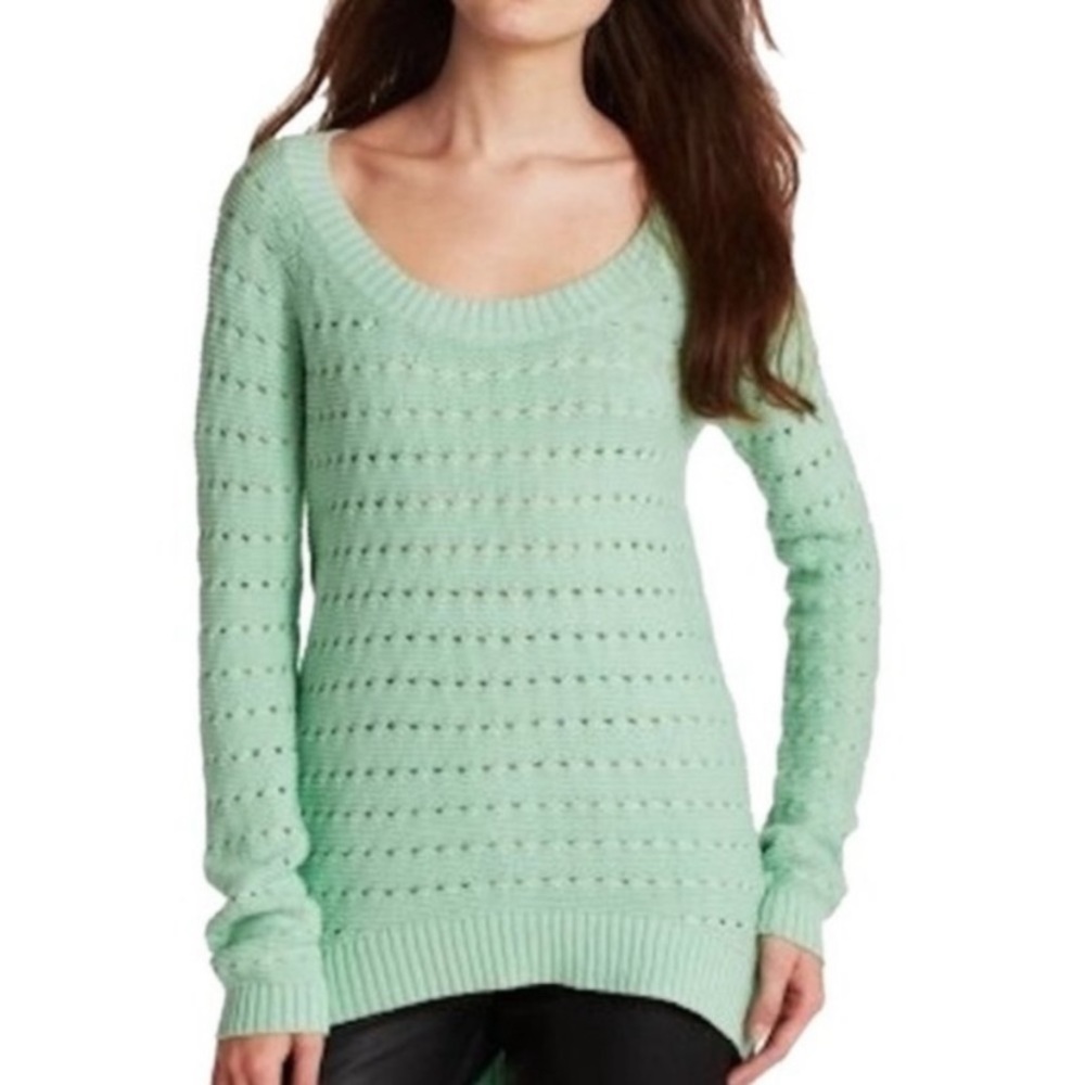 Bcbgeneration Xs/Small Mint Green Mesh Sweater - image 1